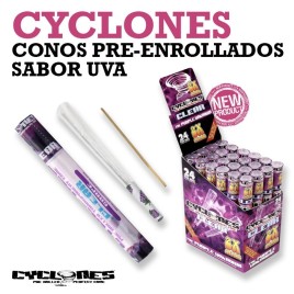 CYCLONES - Conos pre-enrollados sabor uva en A tu Vera oil
