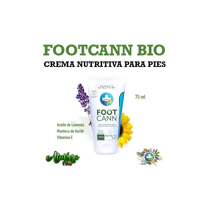 Footcann - Crema Nutritiva para pies con Cáñamo - 75 ml. Footcann - Crema Nutritiva para pies con Cáñamo - 75 ml.