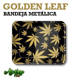 Bandeja grande metálica - Gold Leaves