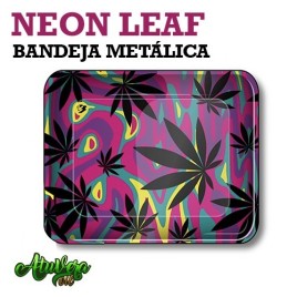 Bandeja metálica grande - Neon weed