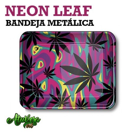 Bandeja metálica grande - Neon weed
