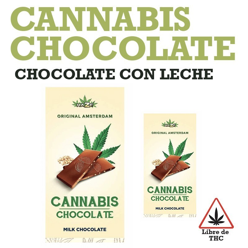 Chocolate con leche con Cannabis Haze 80gr