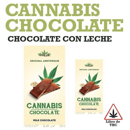 Compra Chocolate con leche con Cannabis Haze 80gr al mejor precio ✅
