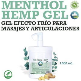 Gel "Menthol Hemp" Efecto frío para masajes de músculos y articulaciones 
 - 1000 ml.