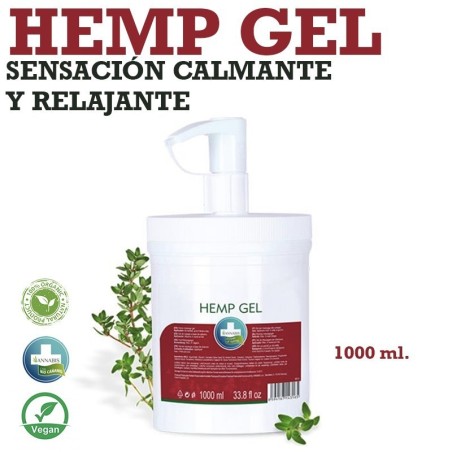 Hemp Gel -  Para masajes, aporta una sensación calmante y relajante. 1000 ml.
