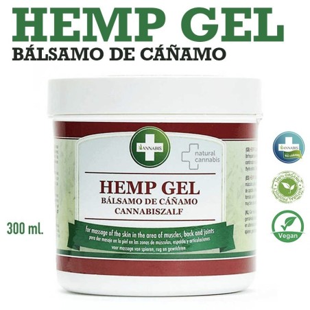 Hemp Gel - Bálsamo de cáñamo para masajes, sensación calmante y relajante - 300 ml.
