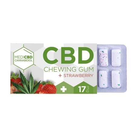Chicles de fresa - 17 mg. CBD