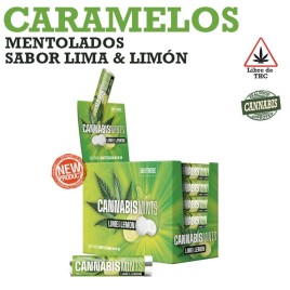 Deliciosos caramelos mentolados sabor lima-limón con extractos de cannabis.